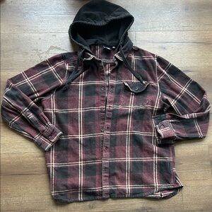Vans !! Plaid Hooded Flannel Shi